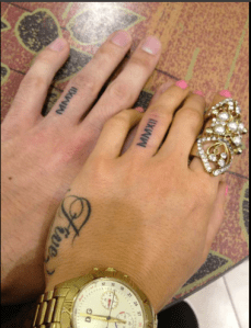 Travis and my freshly inked fingers
