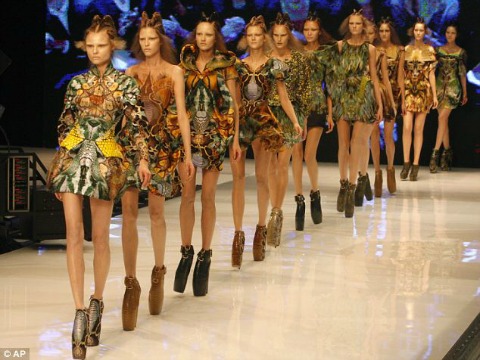 'Paris thin' models walk the Spring 2010 runway at Alexander McQueen