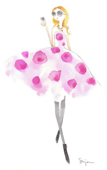 Illustrator Sujean Rim's girls, like this one, were often seen on DailyCandy 